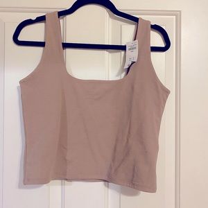90s Cotton Seamless Fabric Squareneck Tank